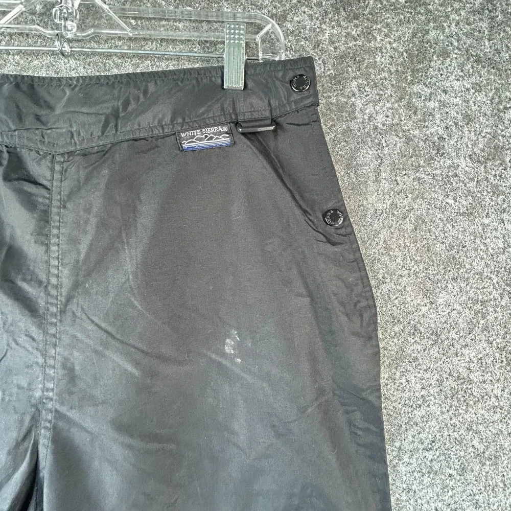 White Sierra Snowboard Ski Winter Pants Womens L Black Side Zip‎ Waterproof